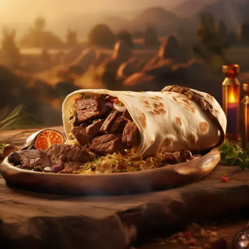 Camel Meat Doner Wrap